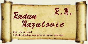Radun Mazulović vizit kartica